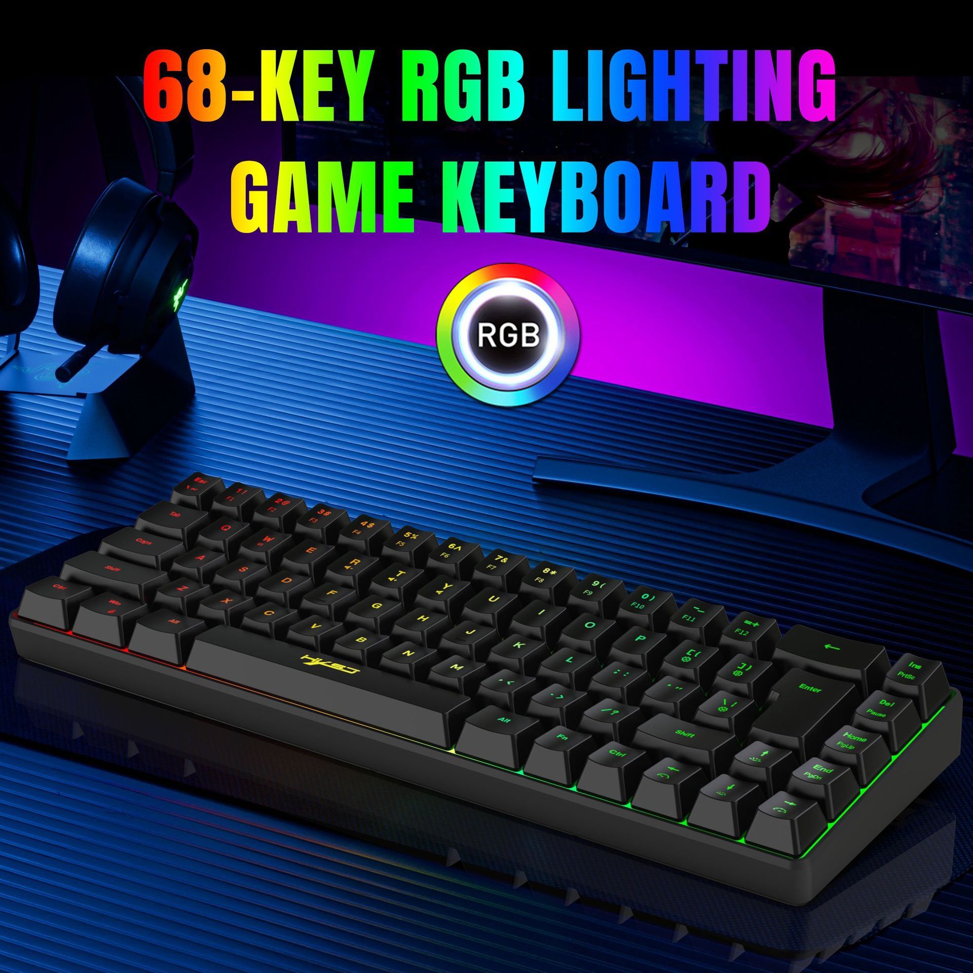 Mechanical-Feel Membrane Gaming Keyboard.