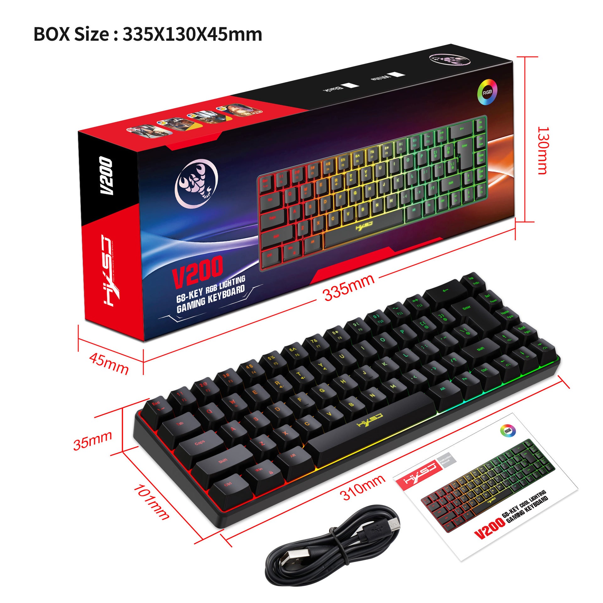 Mechanical-Feel Membrane Gaming Keyboard.