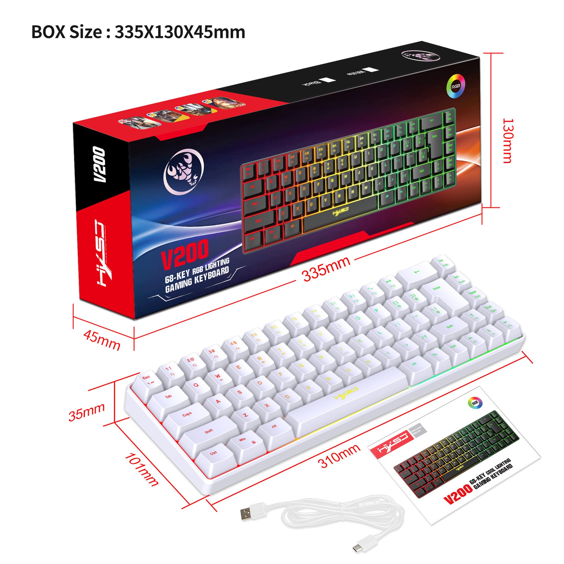 Mechanical-Feel Membrane Gaming Keyboard.