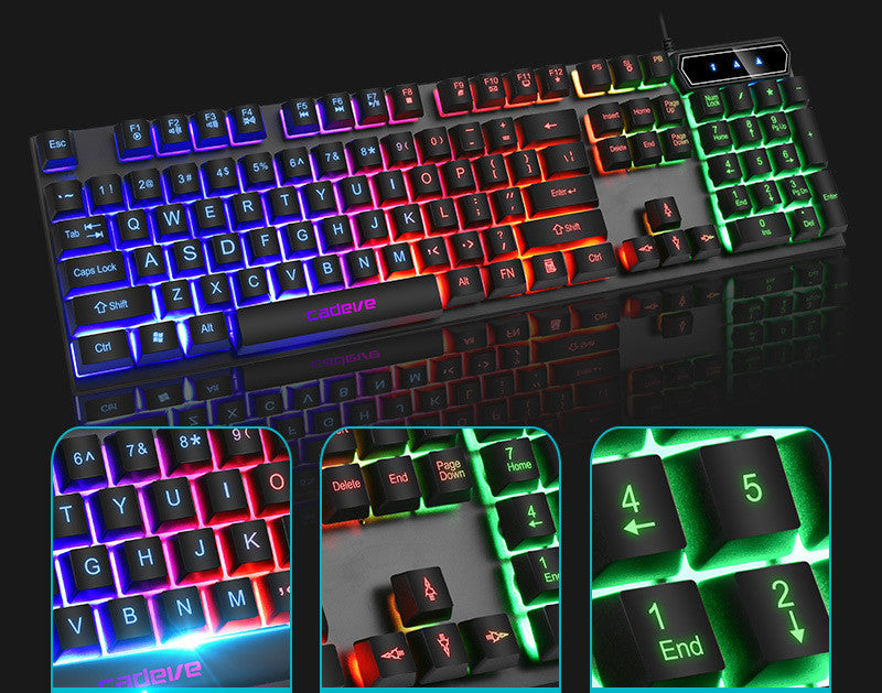 Colorful Backlit USB Wired Gaming Keyboard.